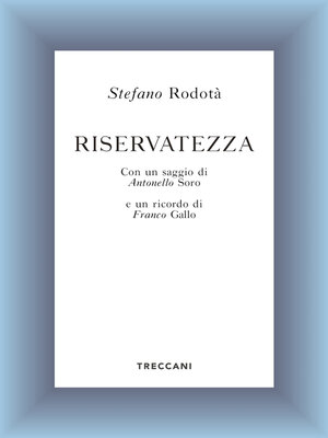cover image of Riservatezza